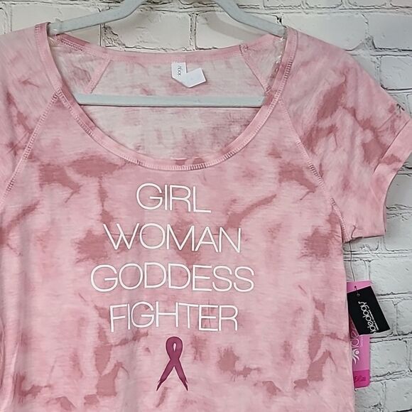 Pink 🎀 Goddess Fighter Ideology Tie Dye T-Shirt Woman Medium Tee Printed Casual - Picture 2 of 8